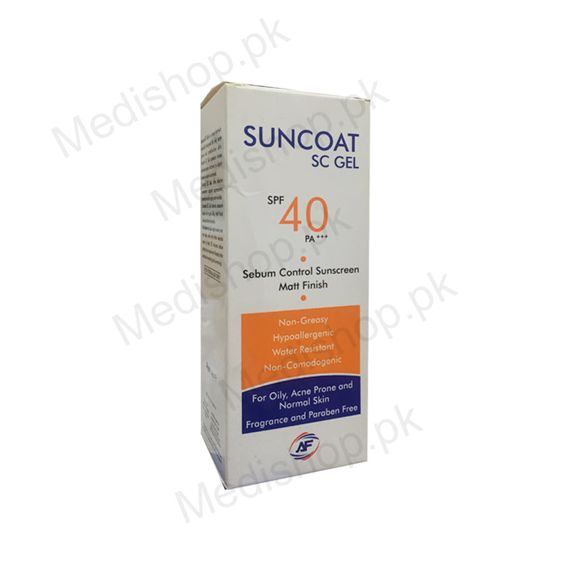 Suncoat sc gel spf40 +++ sebum control sunscreen sunblock skincare oily acne prone