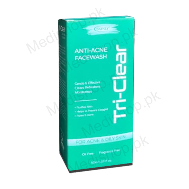 tri clear anti acne face wash skinly derma shine