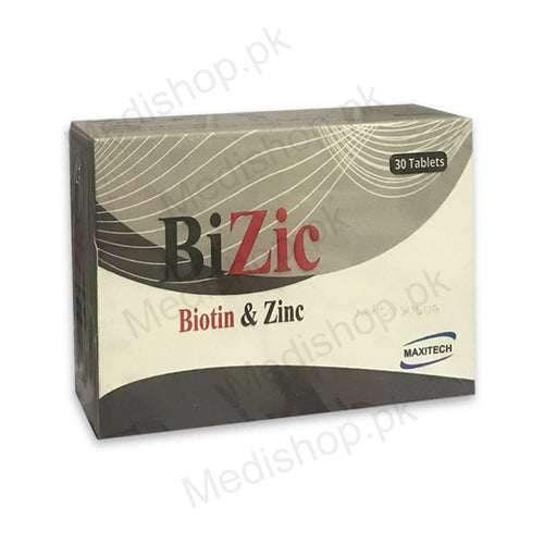 bizic biotin zinc tablet skin hair nail care maxitech pharma