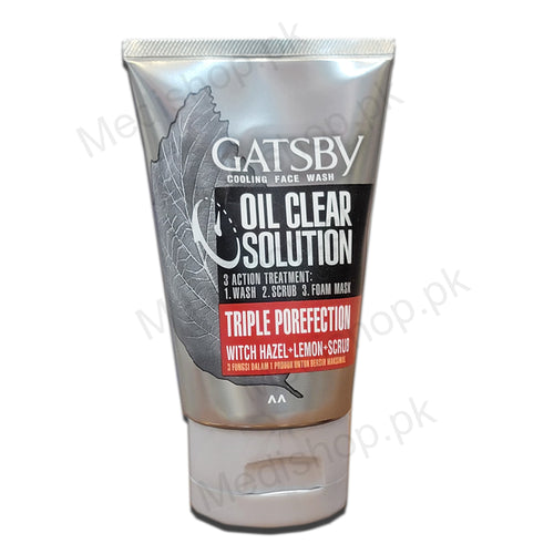 GATSBY OIL CLEAR SOLUTION TRIPLE POREFECTION FACE WASH