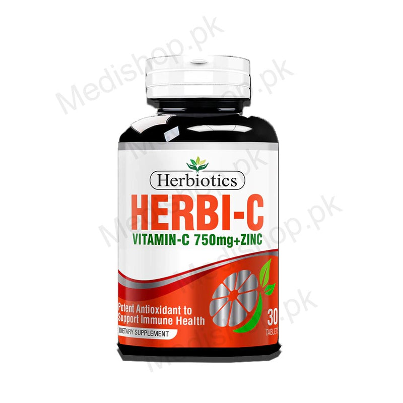 herbiotics herbi C vitamin c 750mg zinc dietary supplement