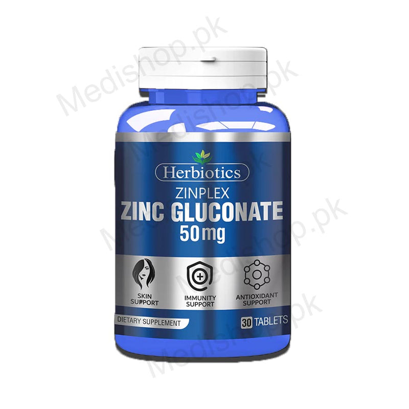 herbiotics zinplex zincgluconate 50mg dietary supplement