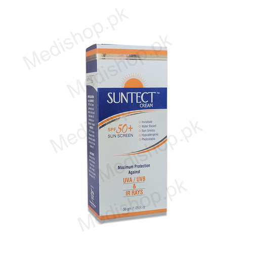  suntect cream spf 50 sun screen non grassy derma pride pharma