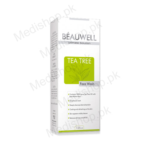 Beauwell Tea Tree Face Wash 125ml whiz laboratories skincare