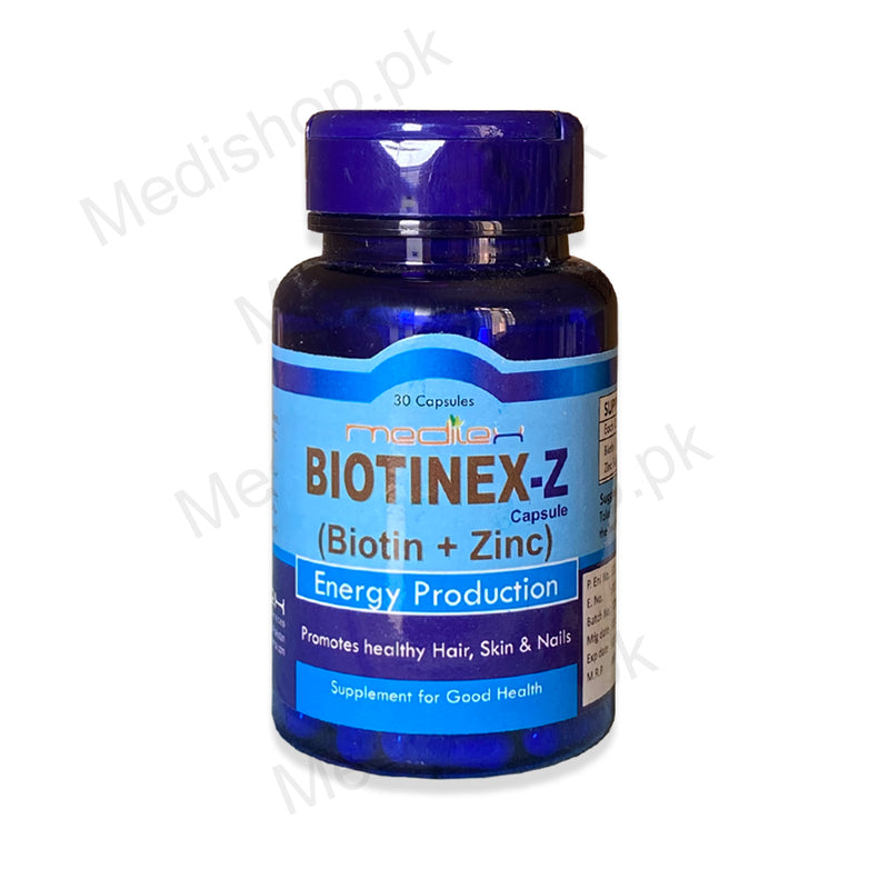       Biotinex-Z biotin+zinc energy production capsules medilex