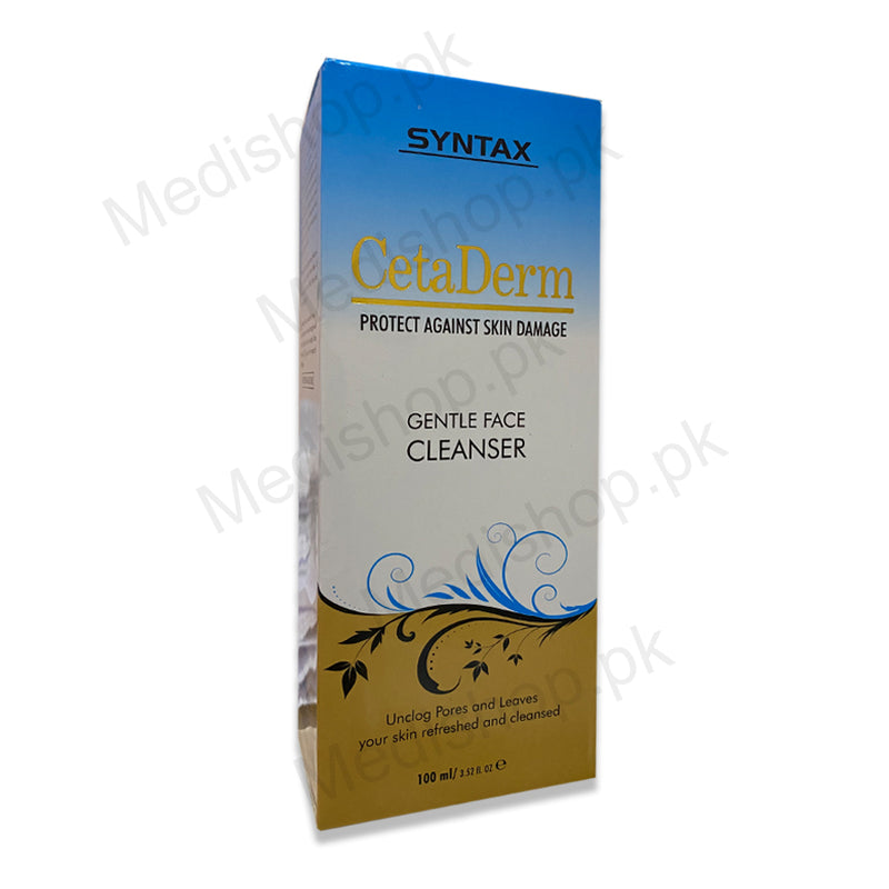 Cetaderm gentle face cleanser skin damage care syntax pharma 100ml