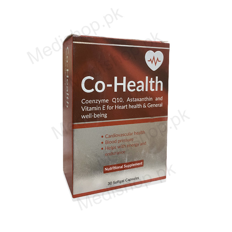 Co-health Conenzyme Q10 Astaxanthin Vitamin E 30 Softgel Capsules hi-nutrition neutroderm