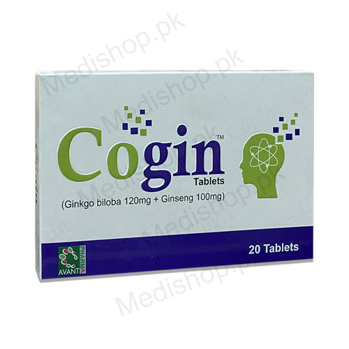 Cogin tablets ginko biloba120mg and ginseng100mg avant pharma