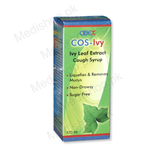 Cos-Ivy cough syrup sugar free 120ml leaf extract cibex