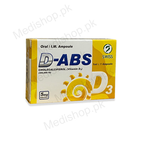    D-ABS Cholecalciferol Vitamin D3 5mg Swiss pharma