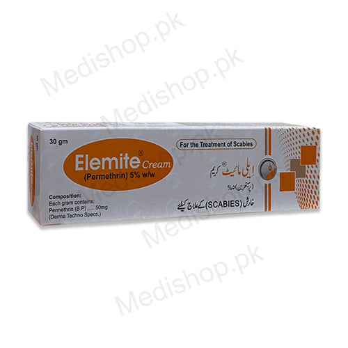 Elemite cream permethrin 5% scabies skincare treatment 30gm derma techno pakistan