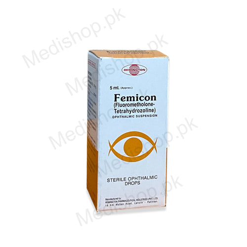 Femicon eye drops 5ml fluorometholone tetrahydrozoline Remington pharma