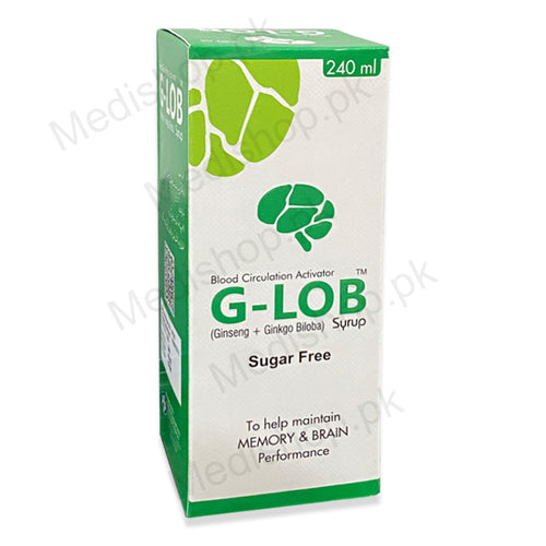 G-Lob Syrup 240ml Sugar Free ginseng ginko biloba