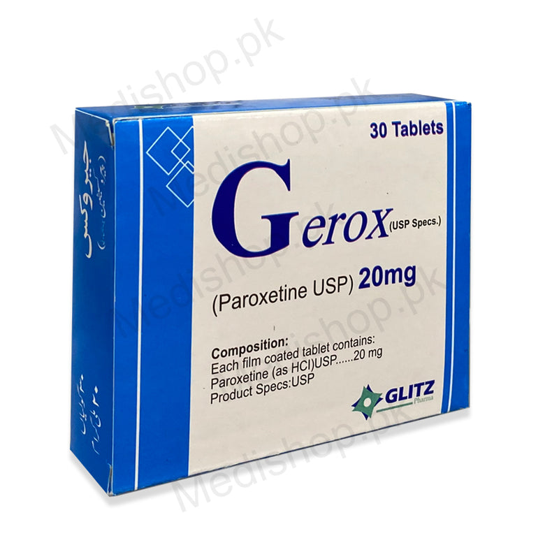    Gerox Tablets paroxetine USP 20mg Glitz Pharma