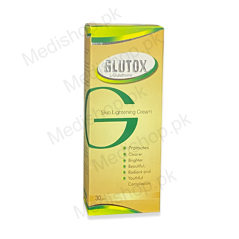    Glutox L-glutathione Skin lightening Cream whitening 30gm wisdom therapeutics
