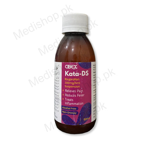 Kata-DS Ibuprofen 200mg/5ml suspension Relieves pain fever treats inflamation 90ml cibex