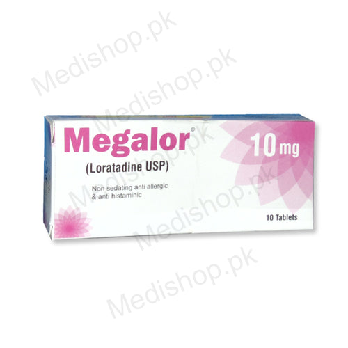    Megalor 10mg tablets loratadine anti allergic anti hitaminic Mega Pharma