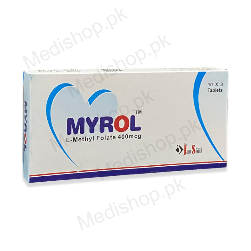 Myrol Tablets L-methyl folate 400mcg jansons pharma