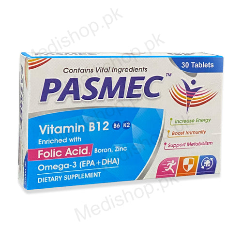 Pasmec Tablets supplements vitamin b12 folic acid PFP Pharma