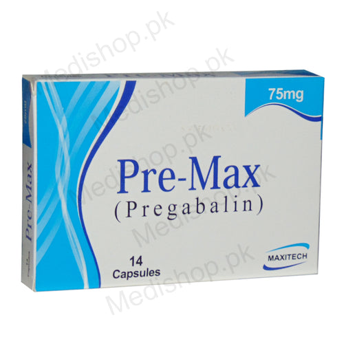 Pre-Max pregabalin 75mg capsules pain Maxitech Pharma