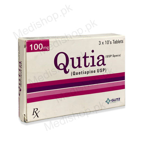    Qutia 100mg Tablets quetiapine Glitz pharma