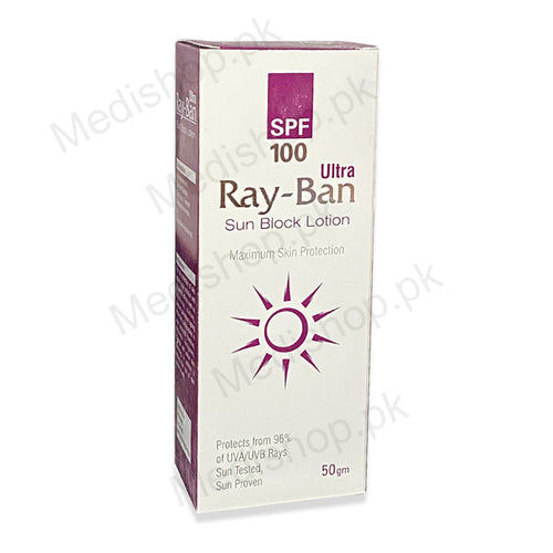    Ray-Ban ultra SPF100 Sunblock lotion 50gm skin care protection wisdom therapeutics