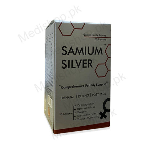 Samium silver capsules women care mensis cycle regulation hormone balance etihad pharma