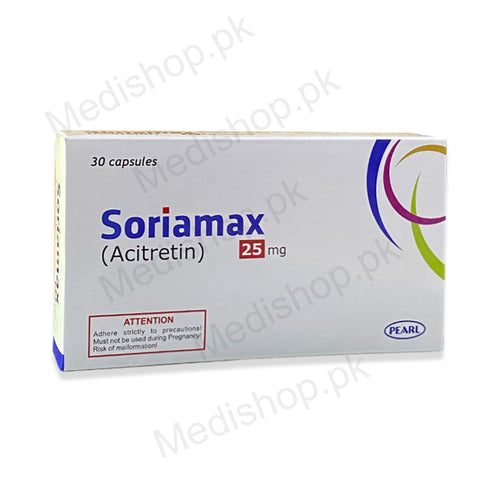 Soriamax 25mg capsules acitretin pearl pharma