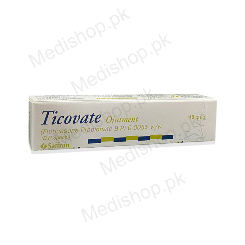 Ticovate ointment fluticasone propionate 0.005%saffron pharma 10gm