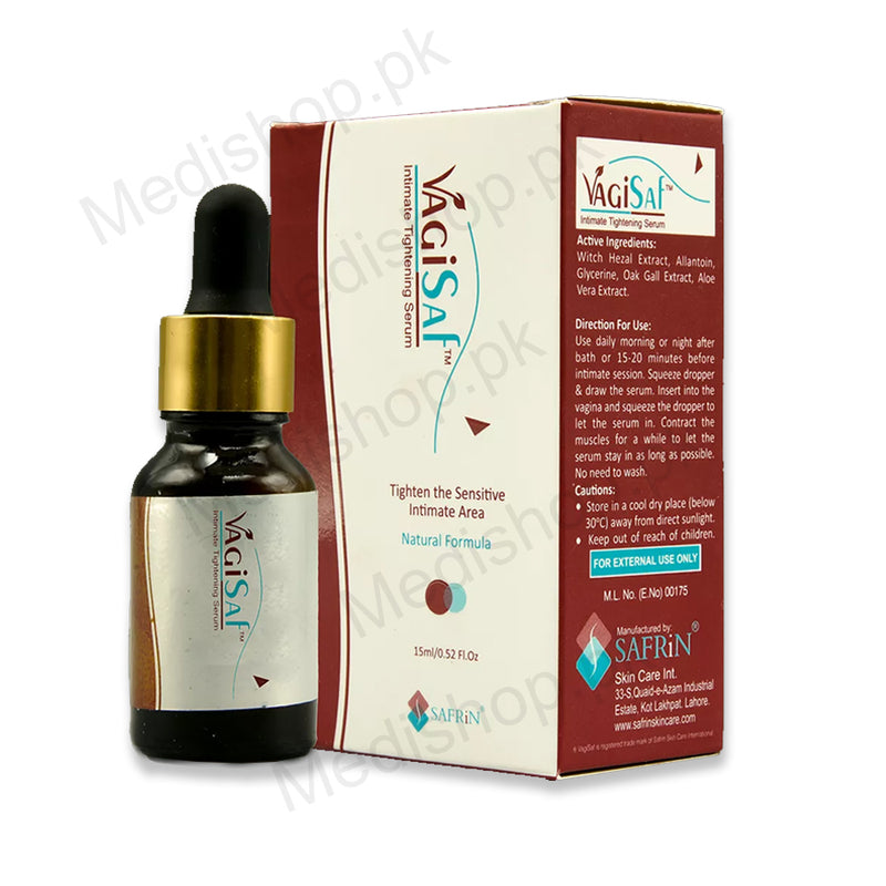 VAGISAF Intimate Tightening Serum sensitive area private viginal tightening natural formula 15ml safrinskincare