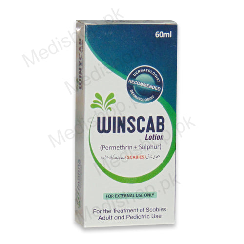 Winscab Lotion 60ml Permethrin Sulphur Menthol Britanna Pharma For Scabies