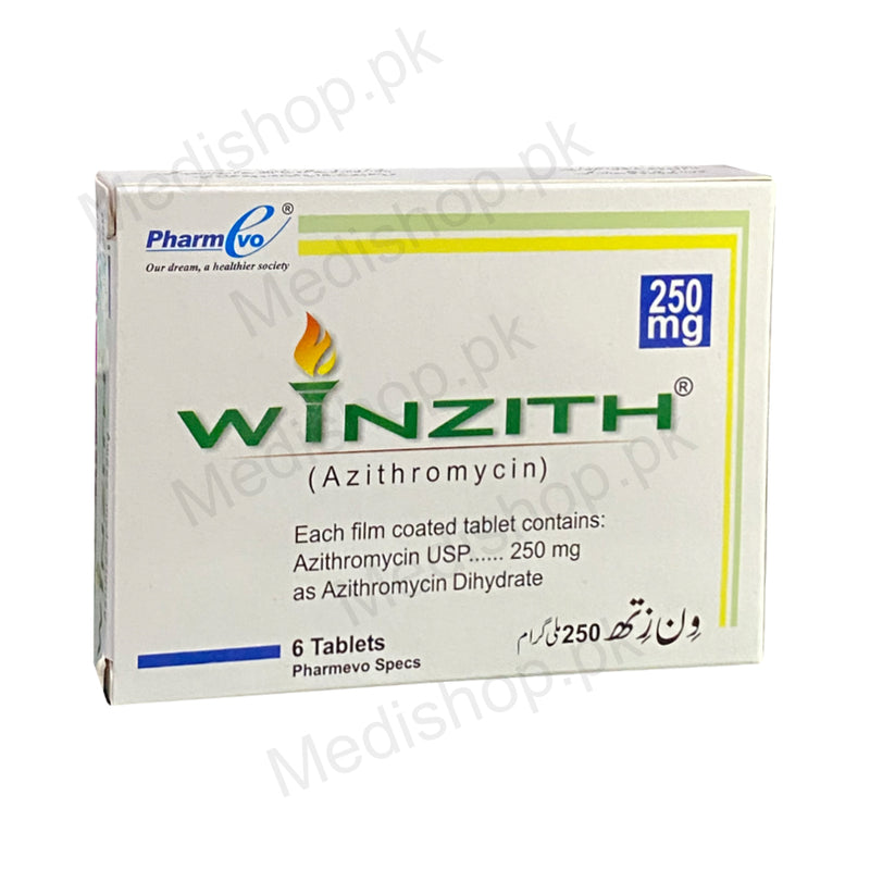    Winzith azithromycin tablets 250mg Pharmevo antibiotics