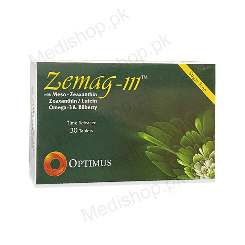 Zemag-iii meso zeaxanthin lutein omega 3 bilberry optimus pharma time released tablets