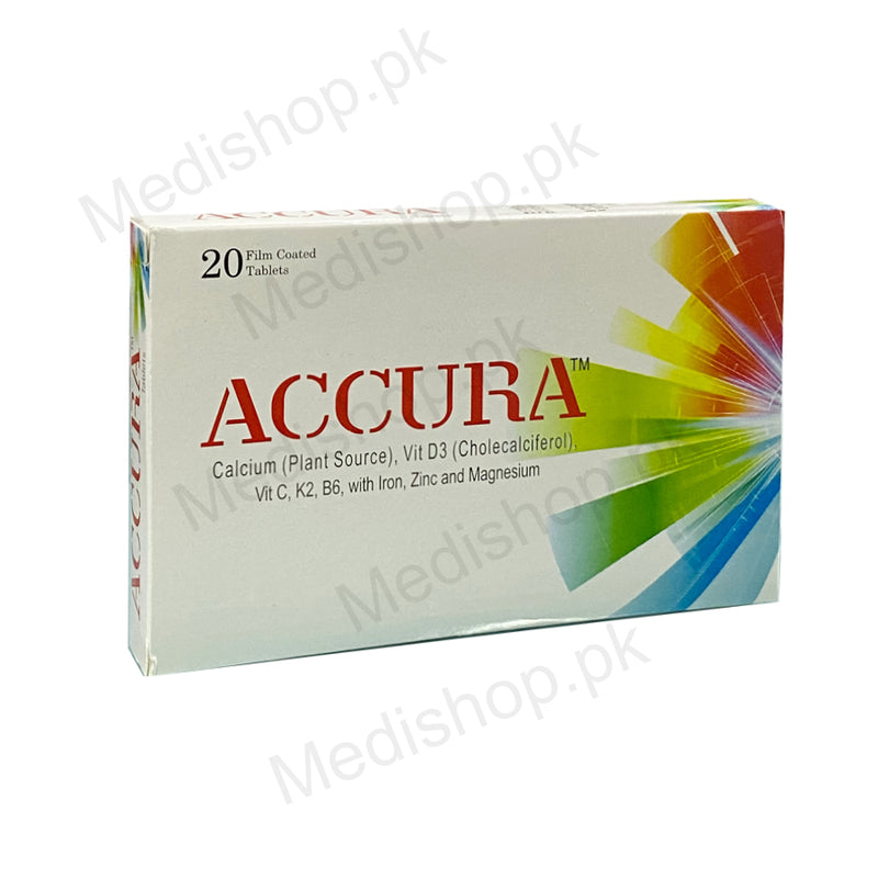    accura tablets calcium vitmain d3 vitamin c k2 b6 iron zinc magnesium