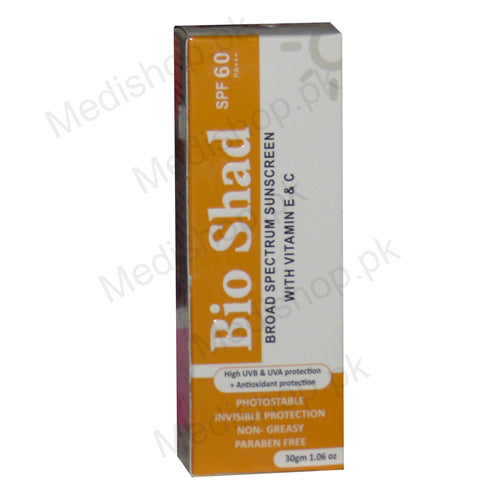 bio shad spf 60 sunblock sun protection derma shine