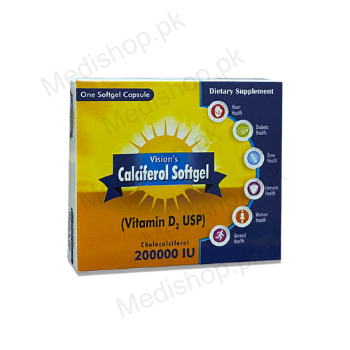 Calciferol Softgel Capsule  vitamin d3 usp 20000iu supplement Vision pharmaceuticals