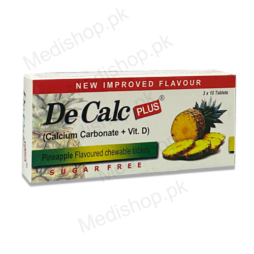     decalc plus calcium corbonat  vitmin d sugar free chewable tablet schazoo pharma