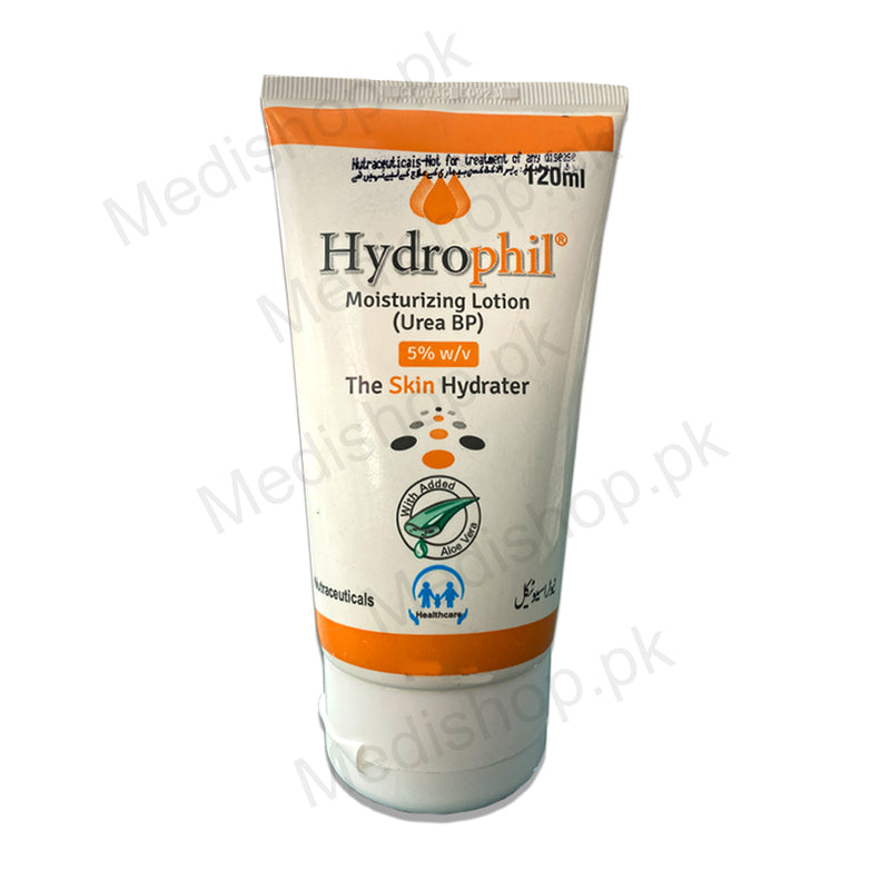     hydrophil moisturizing lotion urea bp skin hydrater dry skin lotion healthcare phamra 120ml