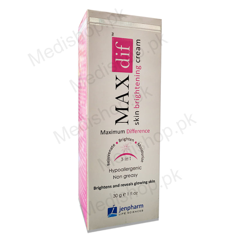 maxdif brightening cream 40g skin whitening glutathione jenpharm life sciences