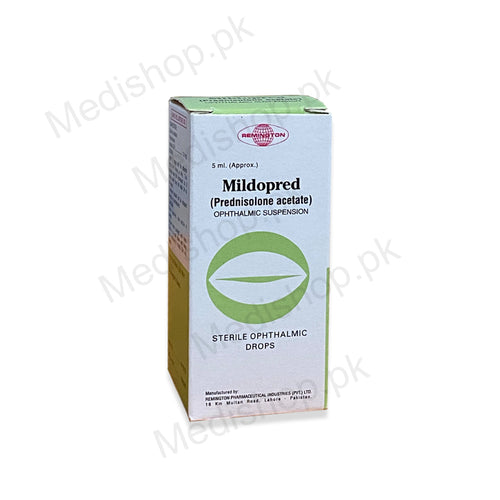 Mildopred Eye Drops 5ml prednisolone azetate Remington pharma eye care treatment