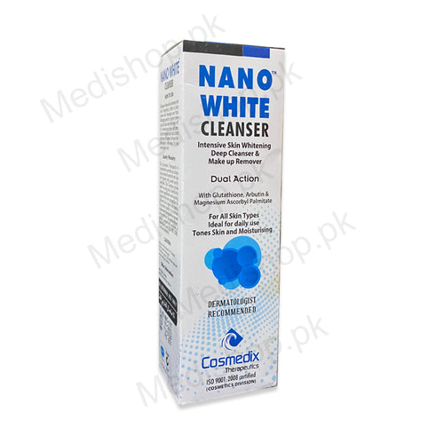 Nano White Cleanser 100ml  Intensive Skin Whitening Deep Cleanser & Make up Remover Cosmedix Therapeutics